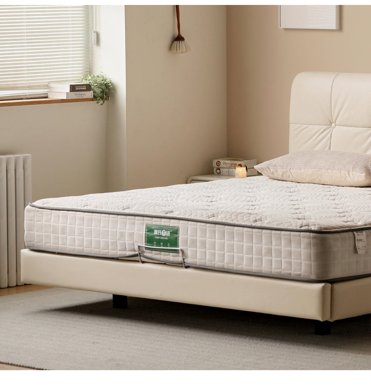 Genuine Leather Floating Bed Cream Style