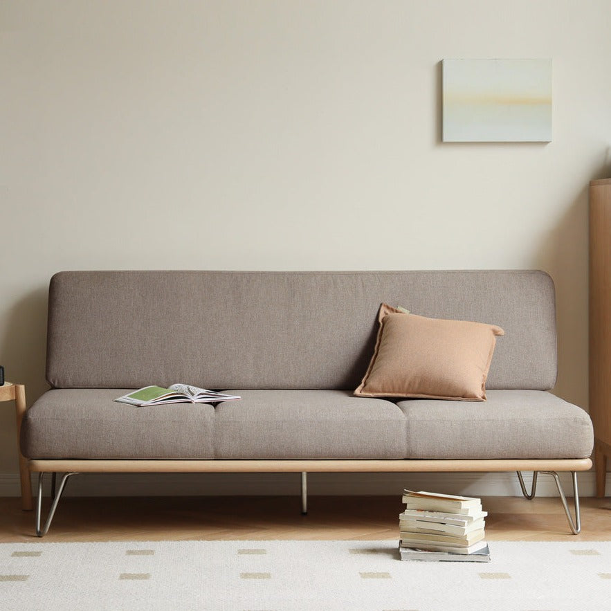 Oak Solid Wood Modern Simple Fabric Sofa"