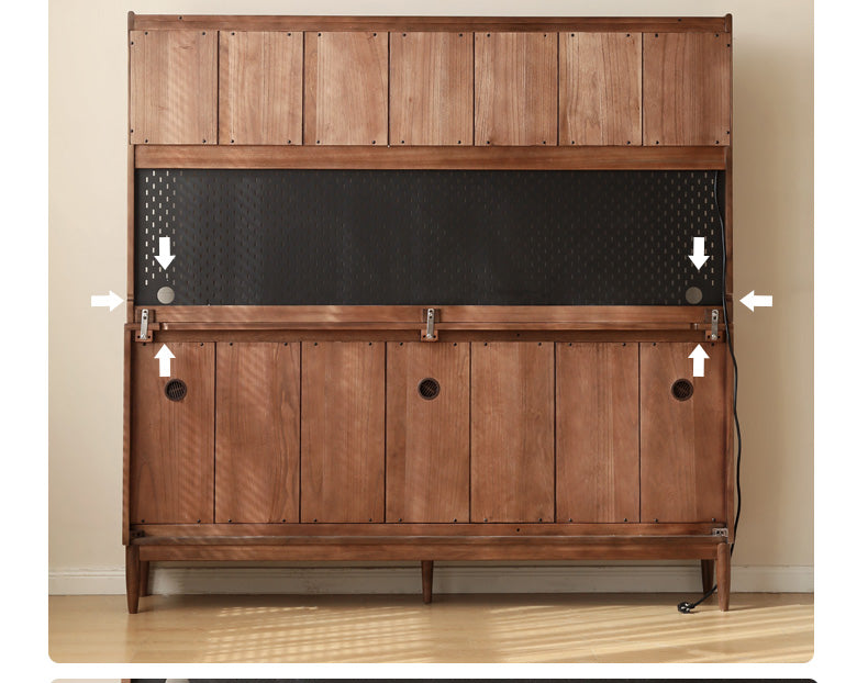 Black Walnut Solid Wood Sideboard, Buffet cabinet"