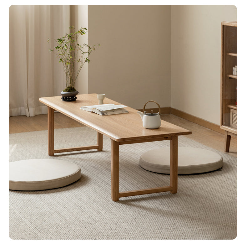 Ash solid wood tatami short tea table,