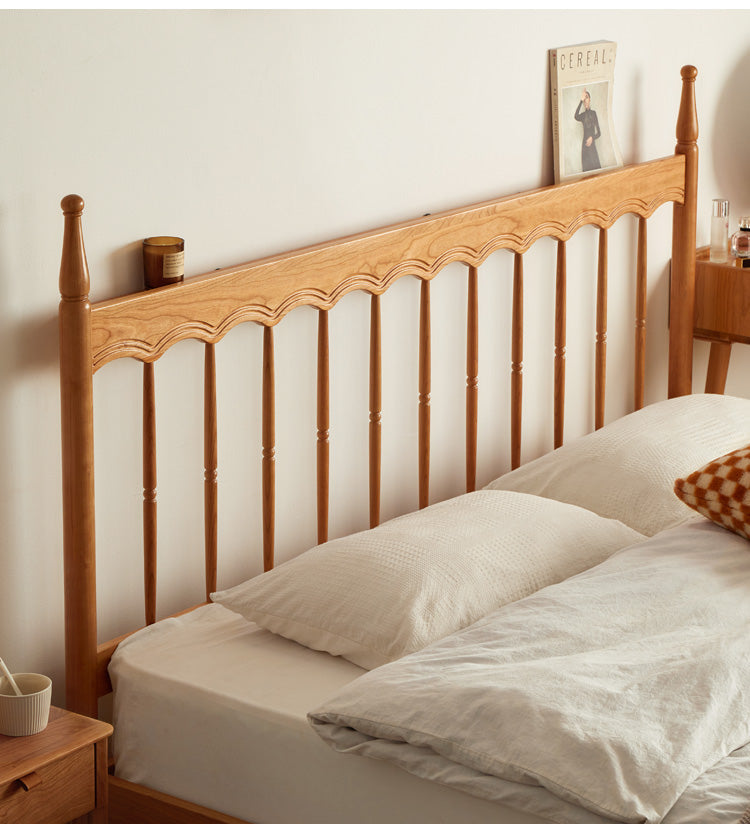 Cherry Solid Wood Modern French Retro Bed
