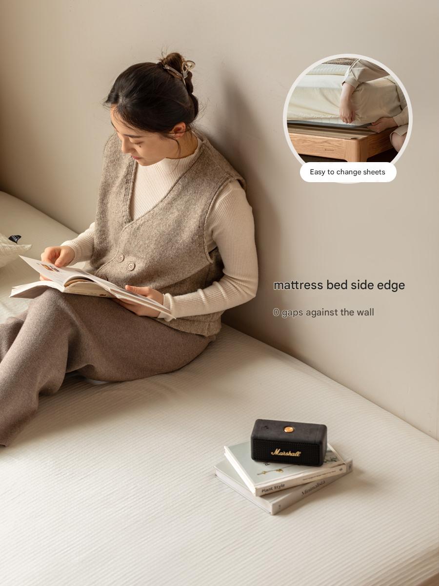 Oak solid Wood Technology Cloth Modern and Simple Bed