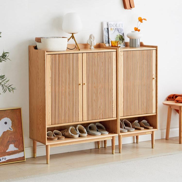 Oak modern Nordic small shoe cabinet