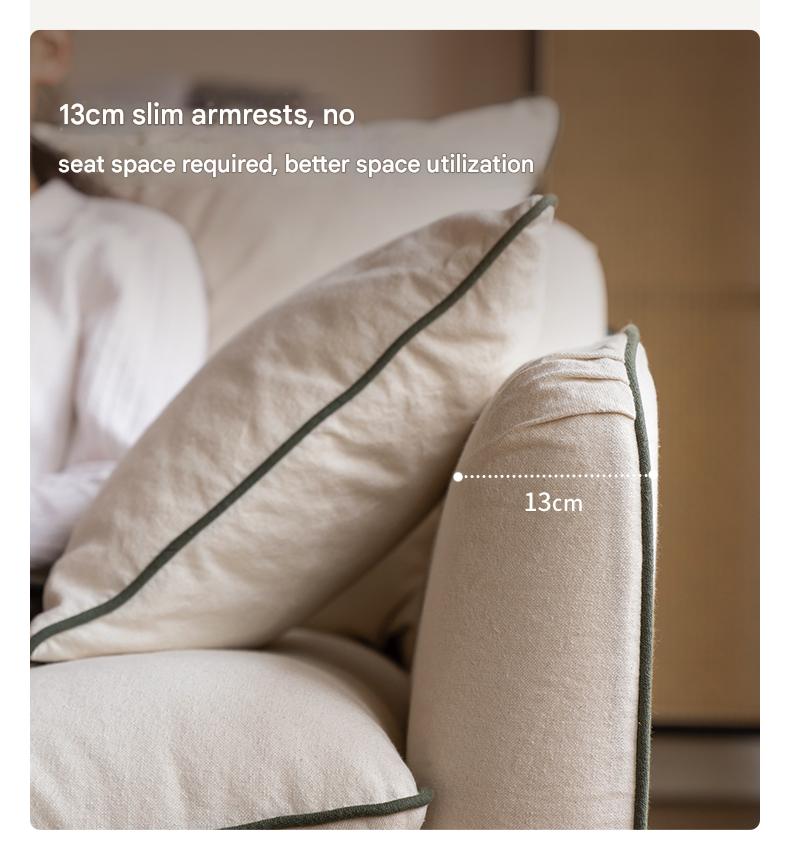 100%Cotton & Linen Sofa – Cream White Fabric