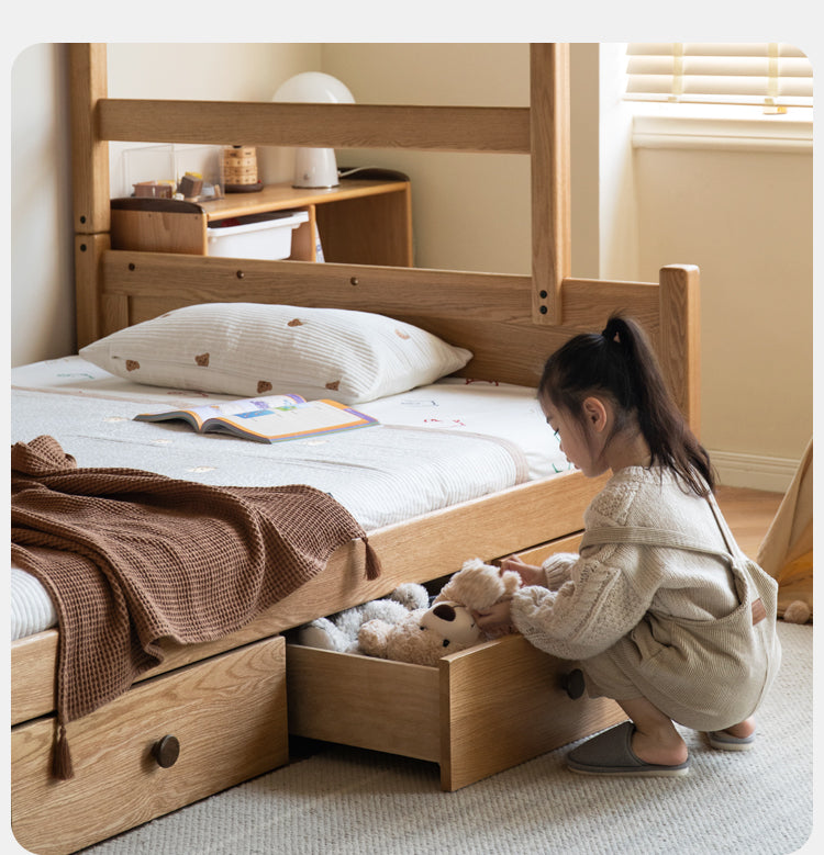 Oak Solid Wood Children's Cloud Bunk Bed