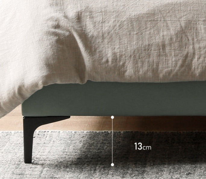 Cow Leather Bed ,Technology Cloth Wood Bed
