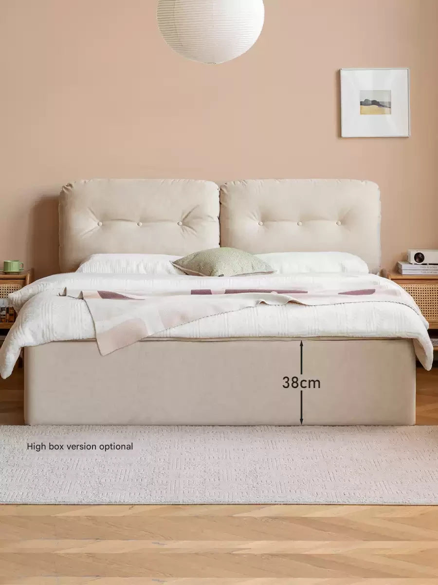 Cloud Upholstered Storage Bed with Tufted Wingback Headboard