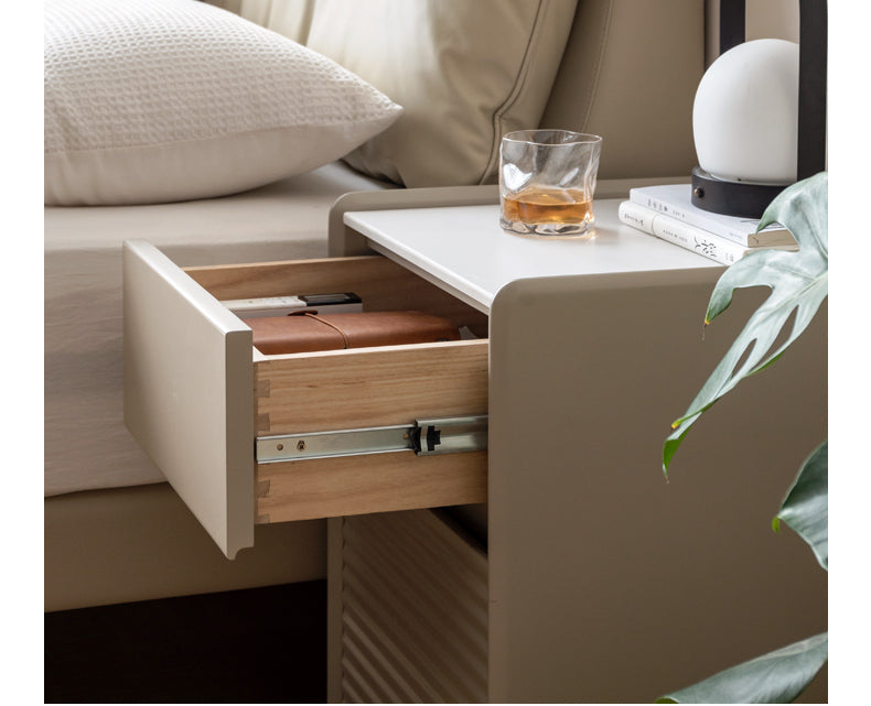 Poplar solid wood light luxury slate nightstand "