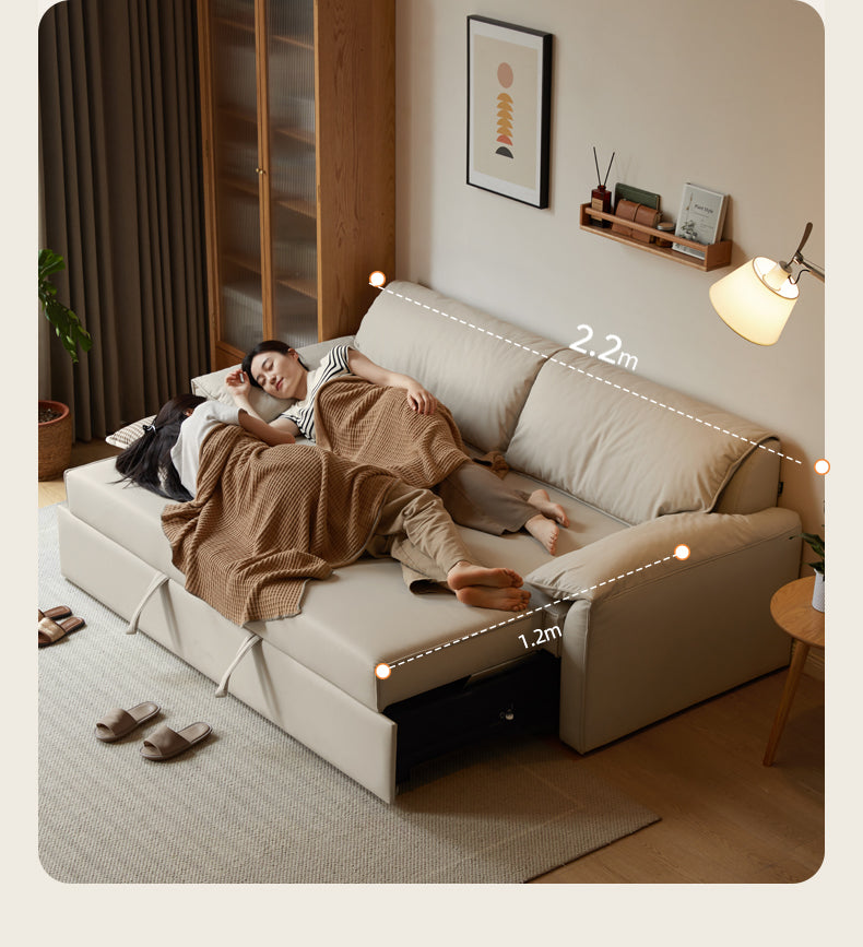 Leather Folding Sofa Bed