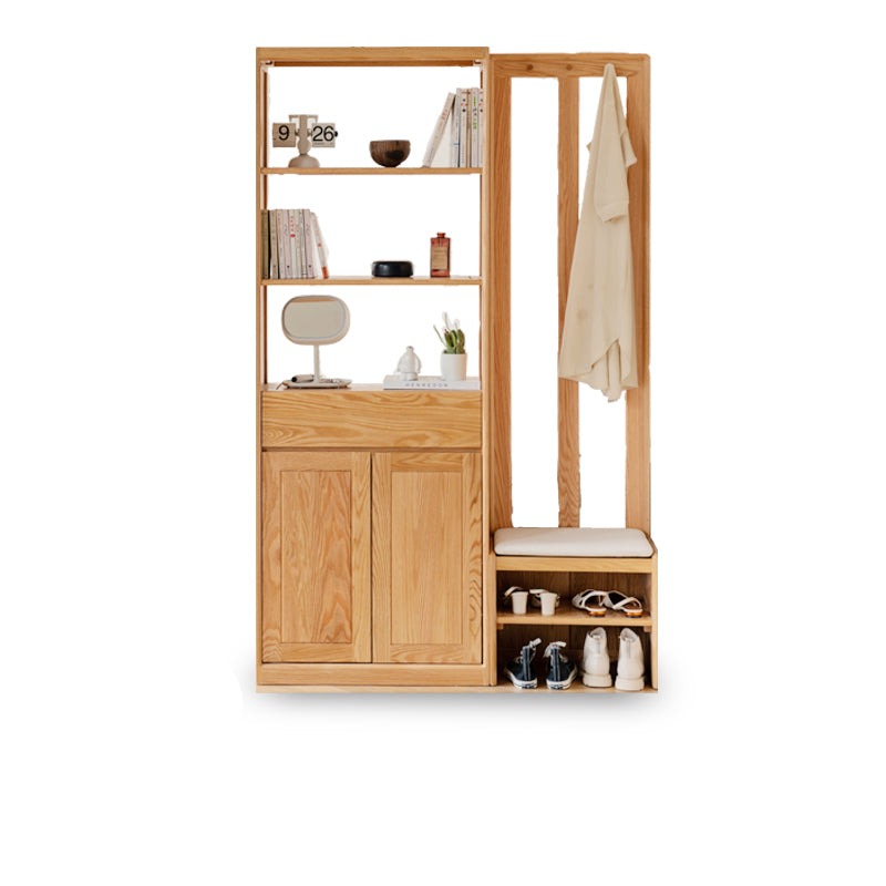 Oak solid wood Clothes hangers racks, Shoe Cabinets