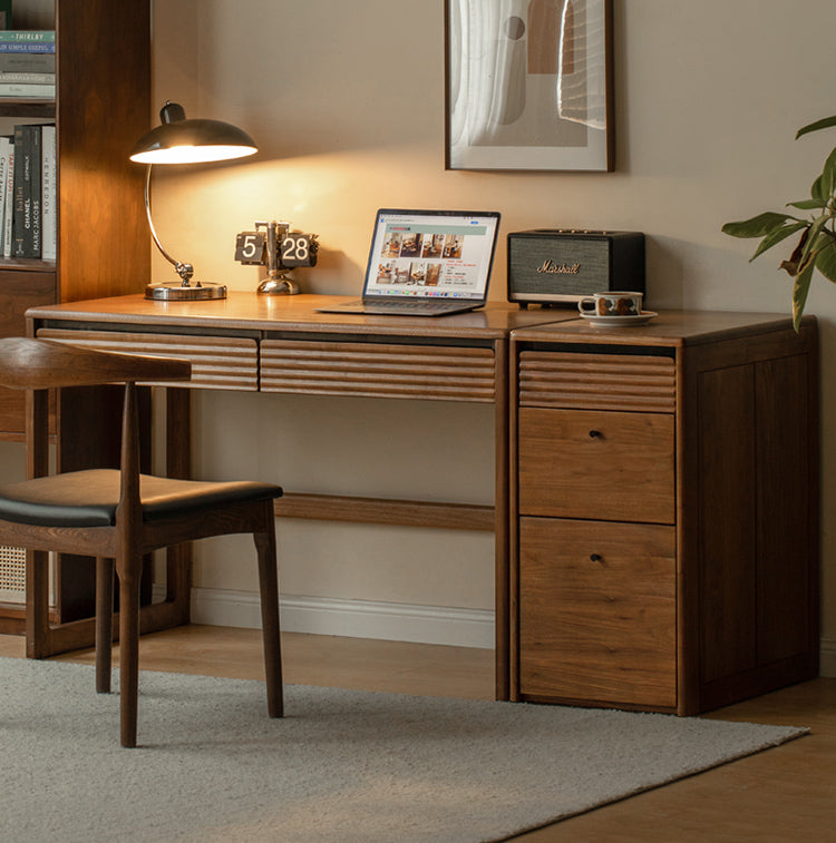 Mid century modern solid deals wood desk