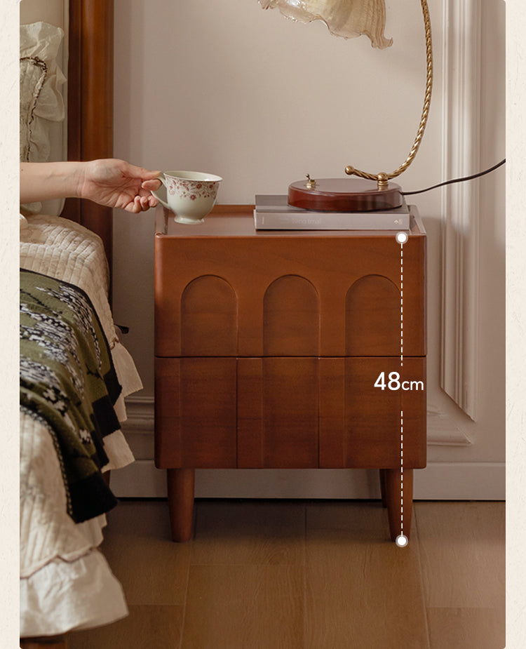 Poplar Solid Wood French Antique Style Nightstand