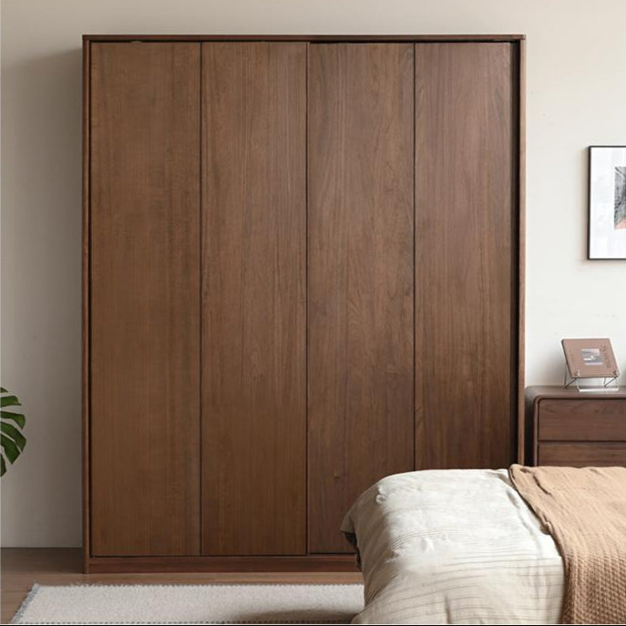 Sandalwood Solid Wood Modern Sliding Door Wardrobe