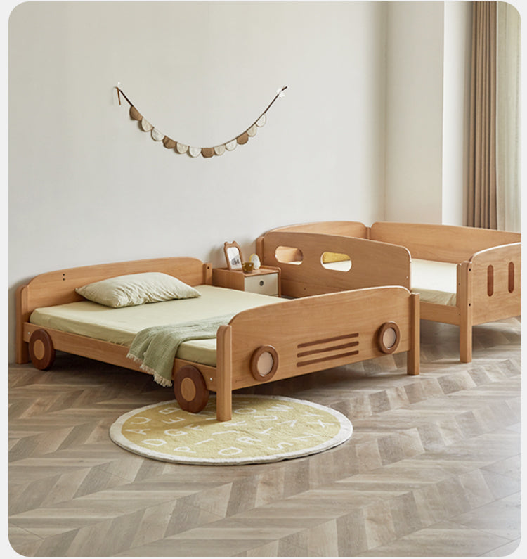 Beech solid wood children's Bunk Bed cartoon car Bed.