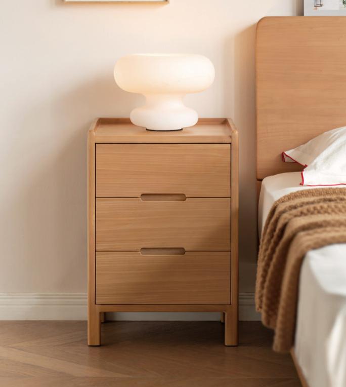 Poplar solid wood bedside table,