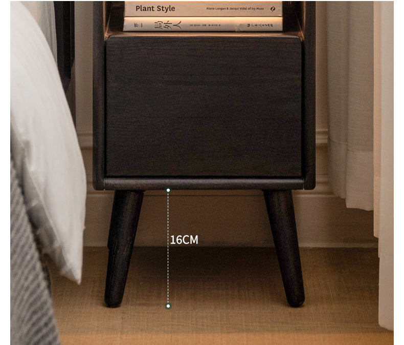 Oak solid wood ultra-narrow Soft light sensor Nightstand.