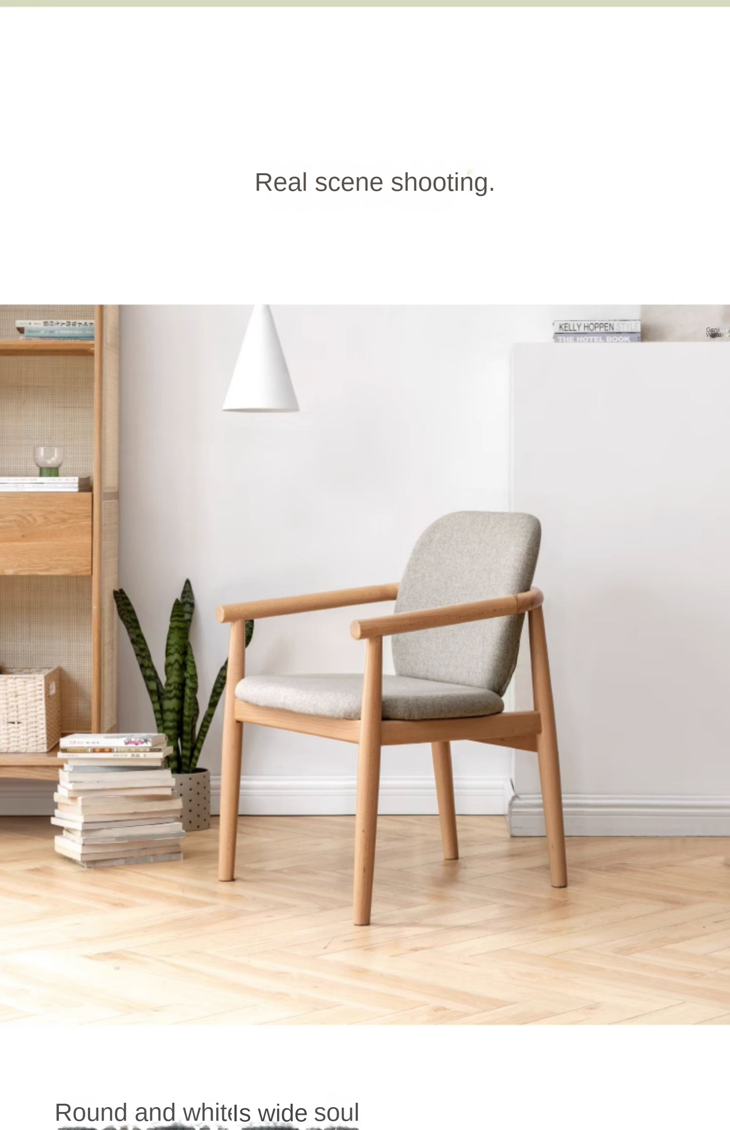 Beech solid wood armchair Nordic"