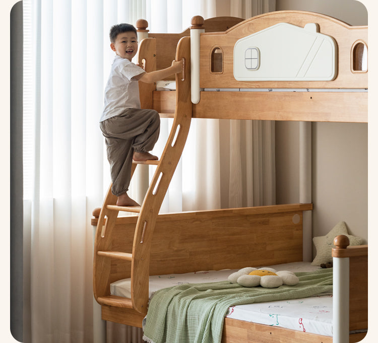 Rubber Solid Wood Children's Bunk Bed