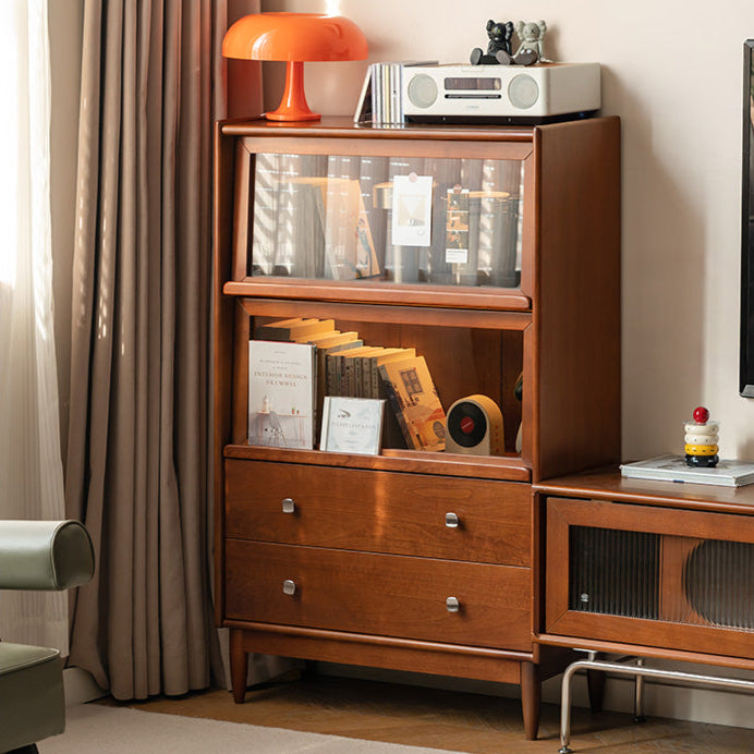 Poplar Solid Wood French Retro Side Cabinet