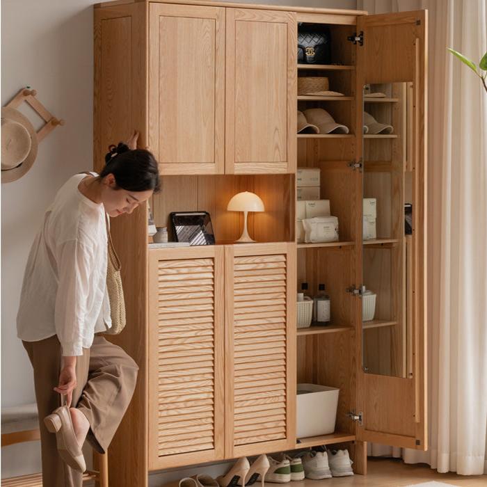 Oak Solid Wood Storage Locker shoe entrance cabinet: