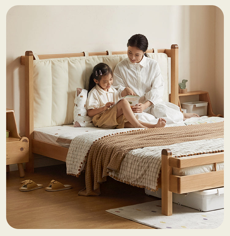 European Beech Solid Wood Modern Children's Bed