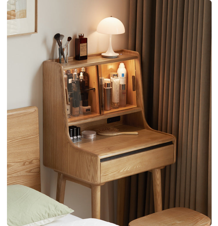 Ash Solid Wood Lighted Dressing Table