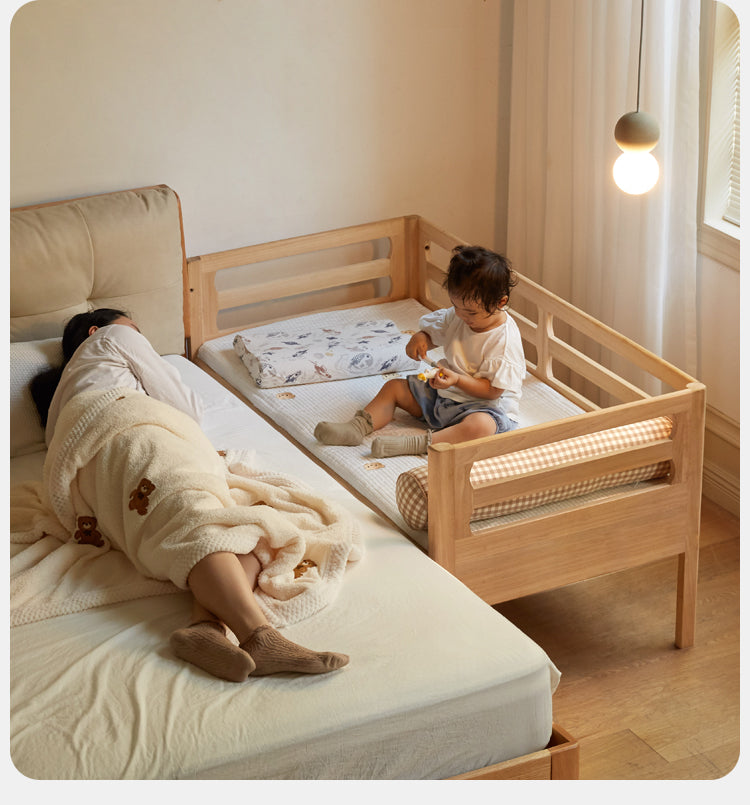 Solid wood children's splicing bed