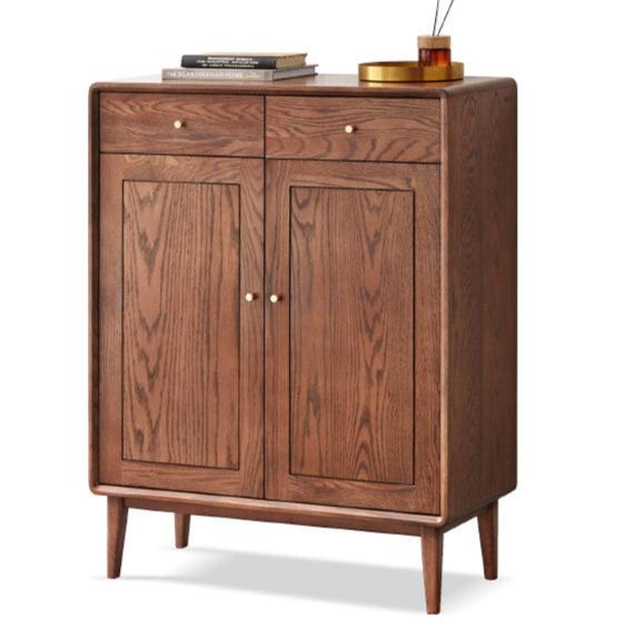 Oak Solid Wood Shoe Cabinet, Entrance Cabinet