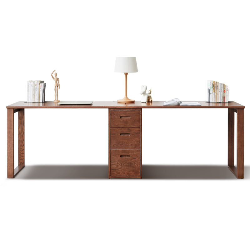 Oak Solid Wood Walnut color office Desk,"Together" combination desk-