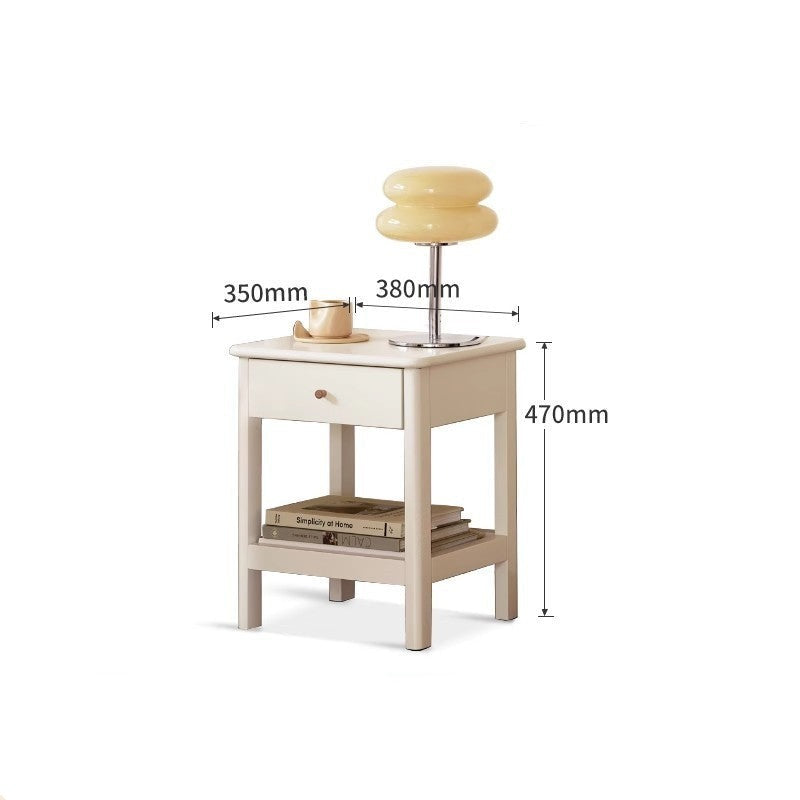 Beech solid wood drawer nightstand.