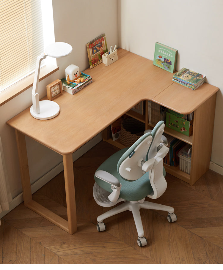 Beech solid wood children's corner desk