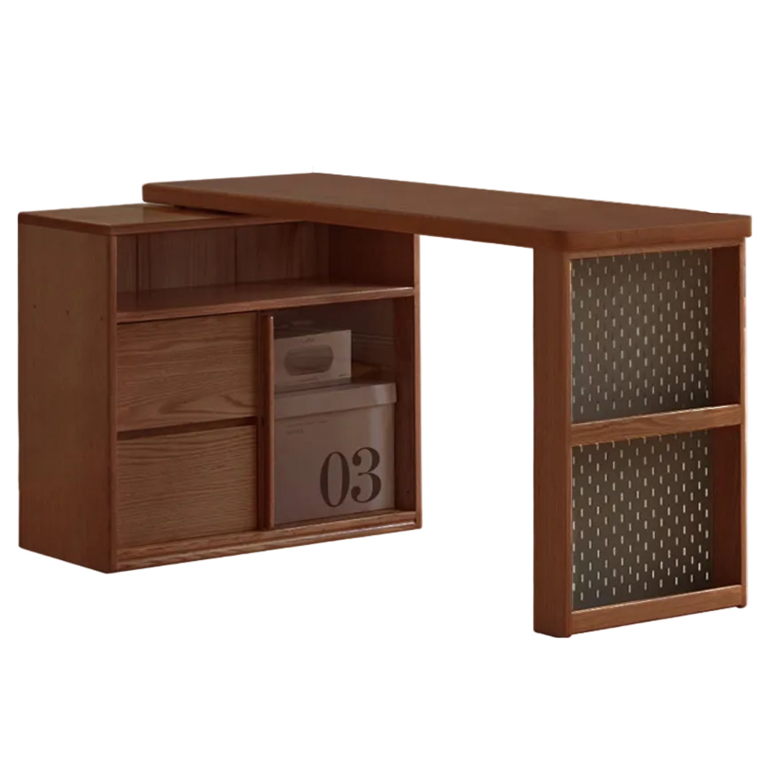 Oak Solid Wood Corner Office Desk