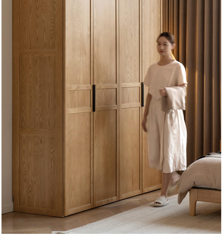 Ash Solid Wood Wardrobe Modern Simple