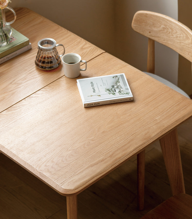 Ash, Cherry, Oak Solid Wood Rock Retractable Rectangular Table