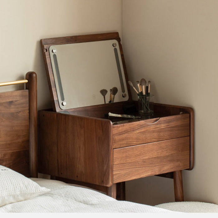 Black walnut Solid wood mirror dressing table: