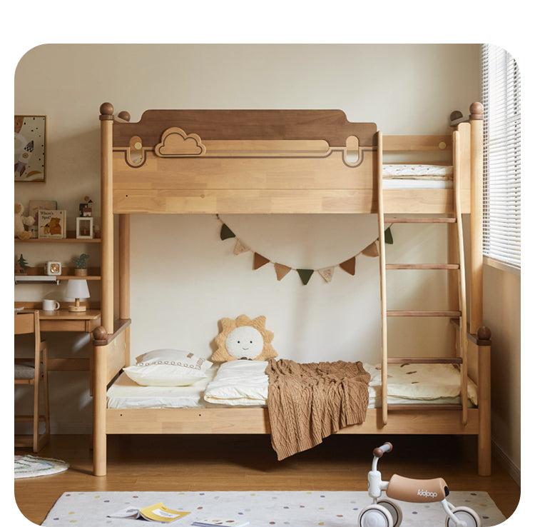 Rubber wood bunk bed.