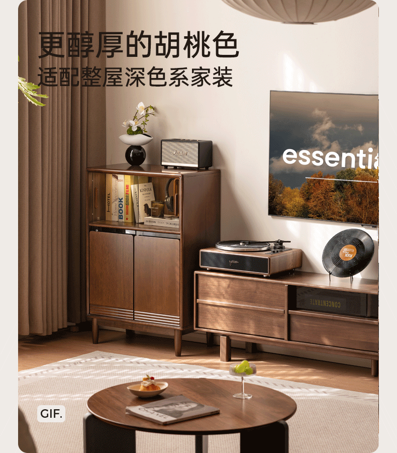 Solid Longan Hardwood Side Cabinet with Storage Space