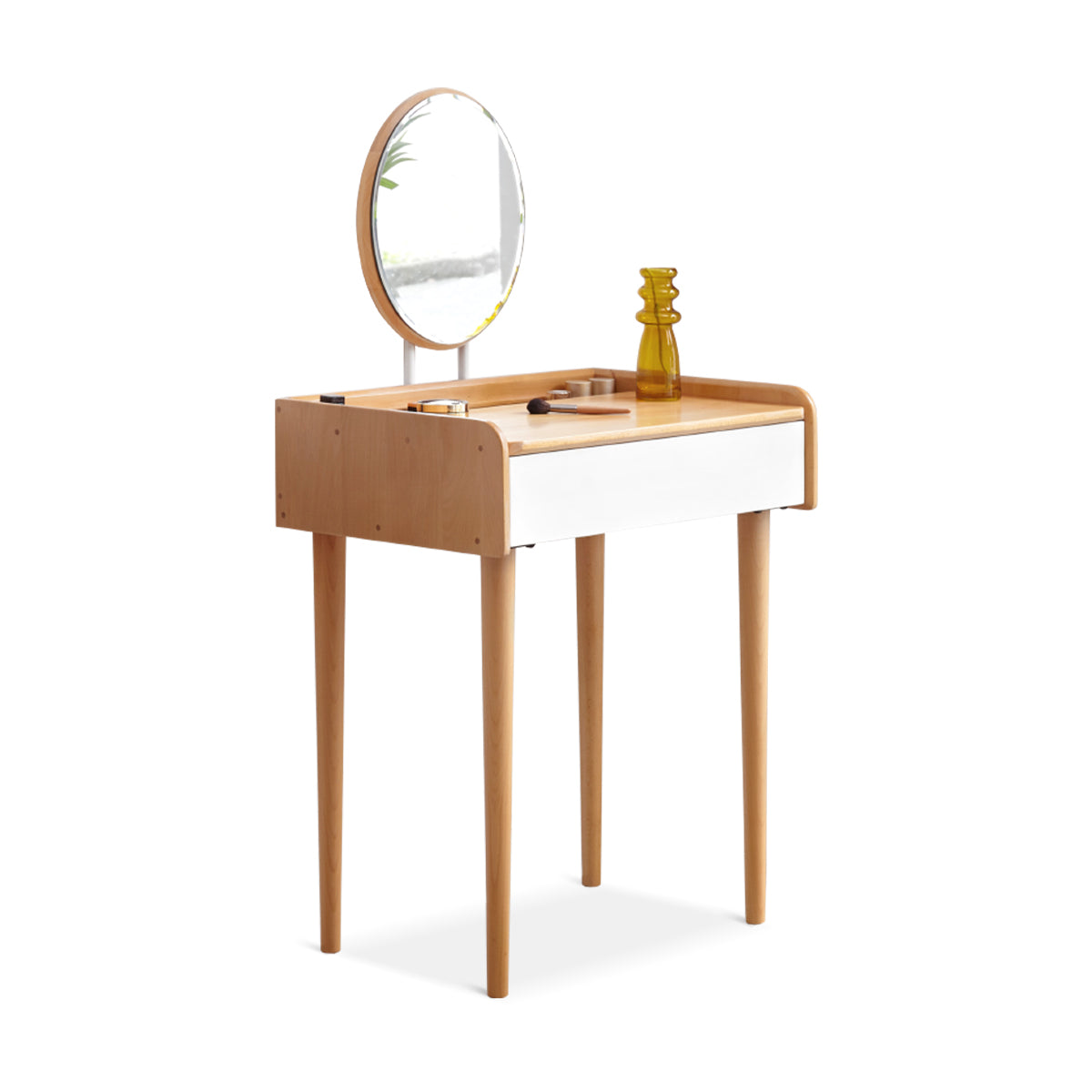 Beech solid wood dressing table with mirror