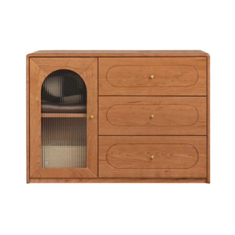 Cherry Solid Wood Retractable French Retro Dressing Table