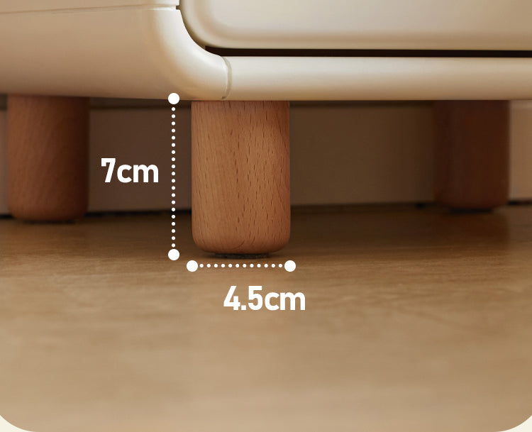 Poplar solid wood nightstand cream style white cabinet-