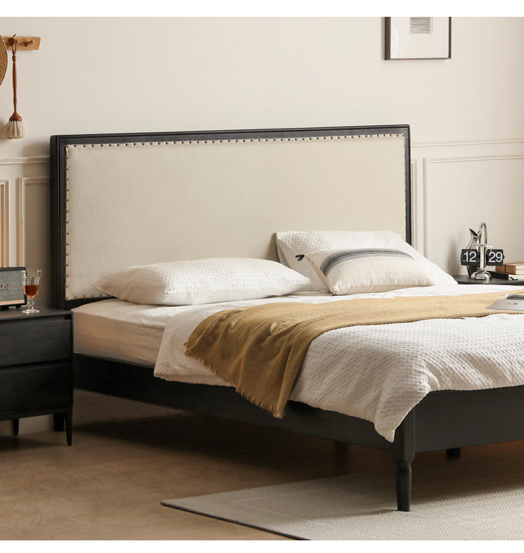 Oak Solid Wood Technology Cloth American Soft Back Bed+
