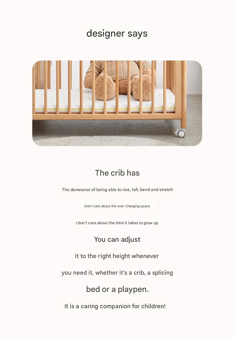 Beech Solid Wood Baby Mobile Bed