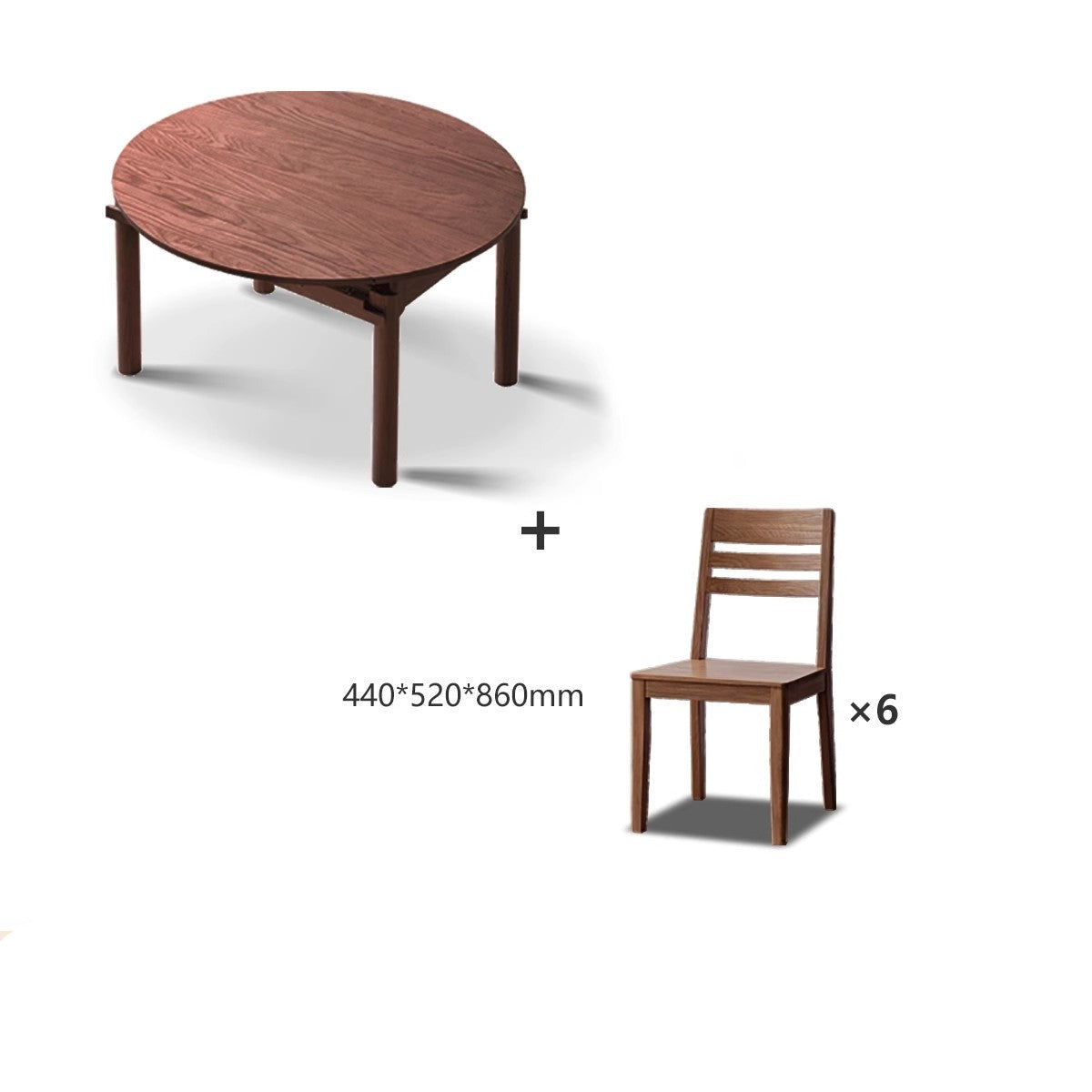 North American black walnut.solid wood slab folding round dining table-