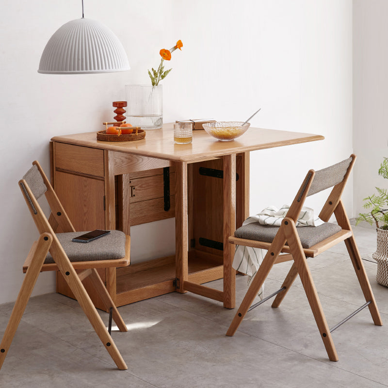 2 pcs set-Folding chair Oak solid wood-