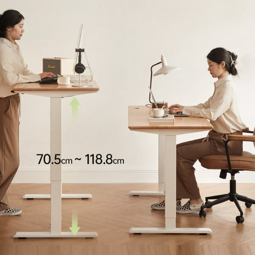 solid wood computer desk electric lift workbench standing desk ...