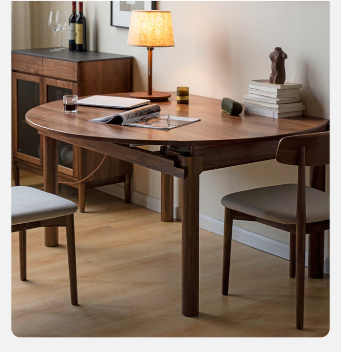 Wood Solid Wood Folding Table Black Walnut Small Unit Simple Dining ...