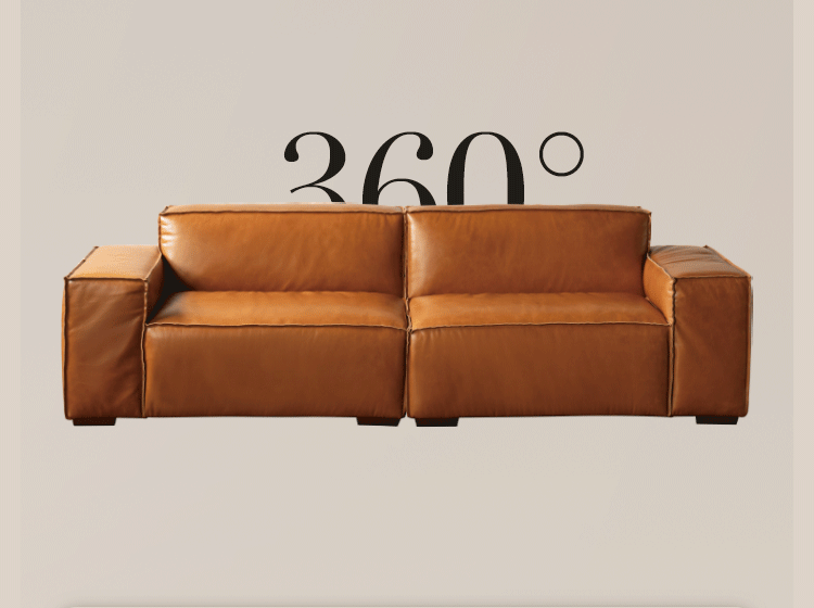 Full Leather Tofu Sofa first layer cowhide