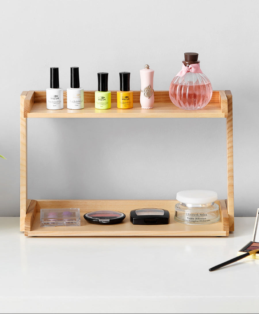 Ash Solid Wood Double Layer Open Sorting Rack