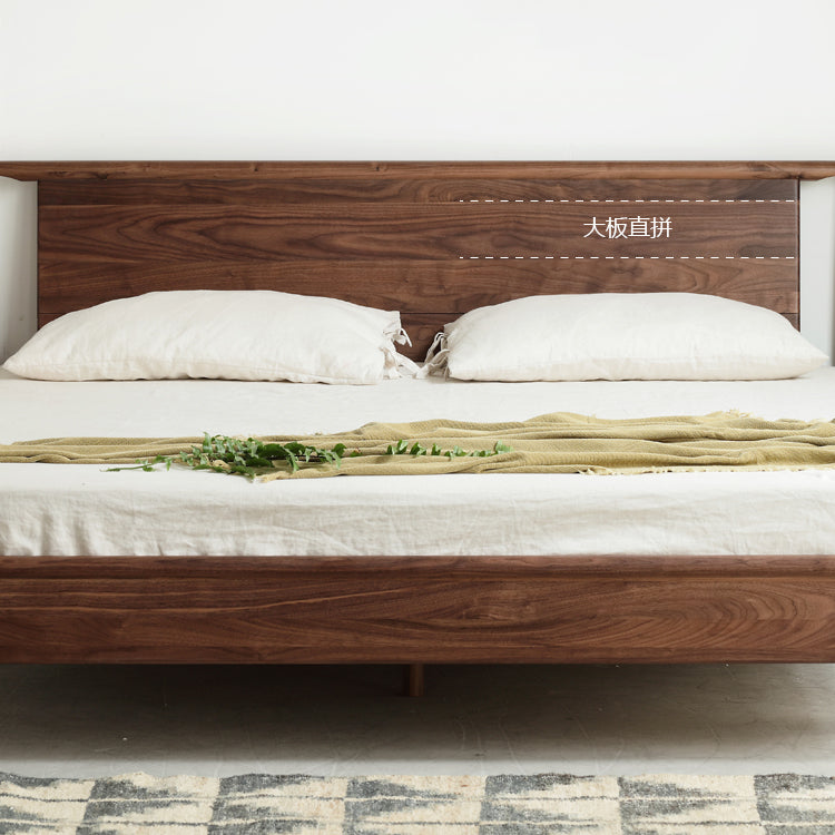 North American black walnut solid wood light luxury bed<