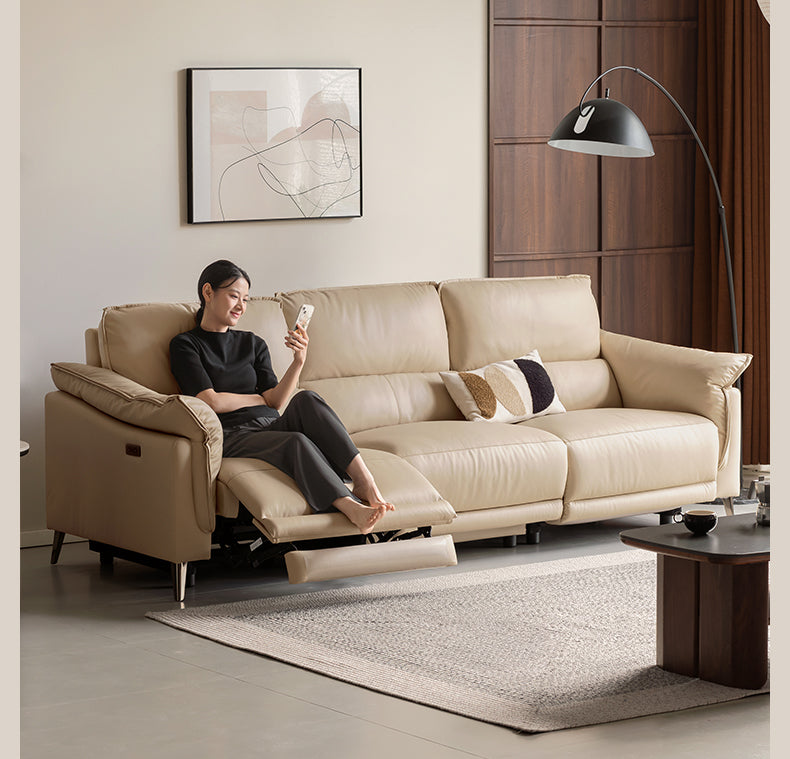 Genuine Leather Italian Style Zero-Wall Electric Recliner Sofa